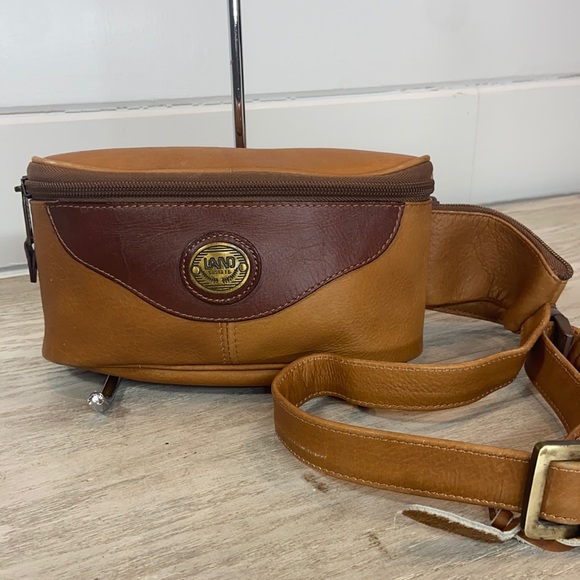 Unisex Land Santa Fe Calf Leather Two Tone Large Zippered Belt Bag Fanny Pack - Picture 1 of 12